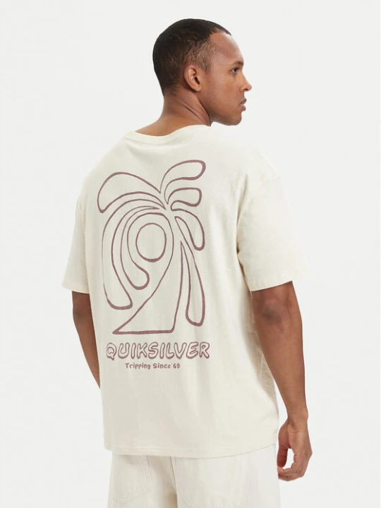 Zdjęcie produktu Quiksilver T-Shirt Curve Palm EQYZT08303 Kremowy Regular Fit