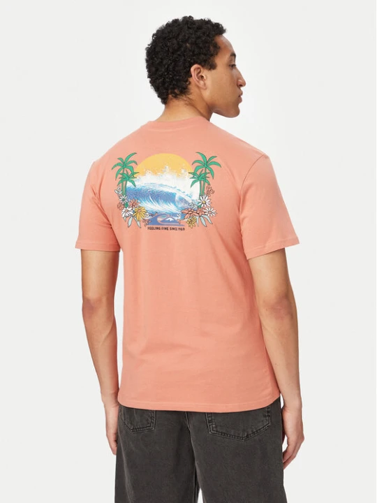 Zdjęcie produktu Quiksilver T-Shirt EV Barrel Paradise EQYZT08285 Różowy jasny Regular Fit