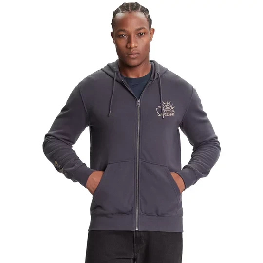 Zdjęcie produktu Quiksilver Zip Hoodie EQYFT05133-KSH0, Męskie, Granatowe, bluzy, bawełna, rozmiar: L