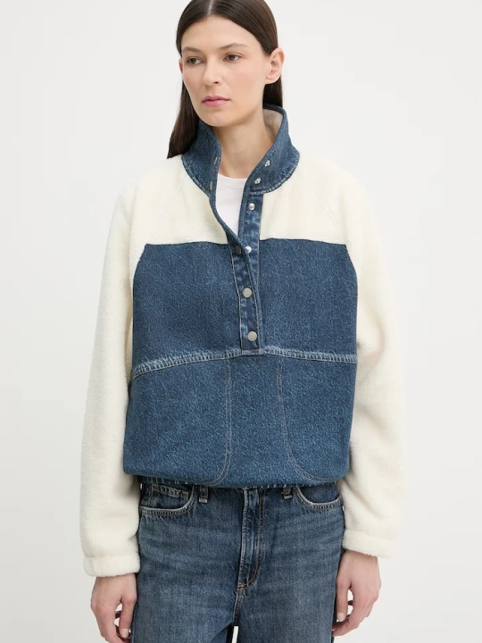 Zdjęcie produktu rag & bone bluza polarowa damska bawełniana Miramar niebieski