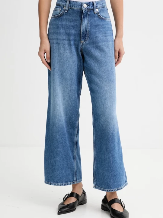 Zdjęcie produktu rag & bone jeansy wide leg damskie niebieski
