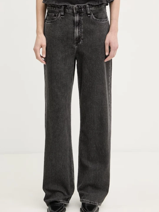 Zdjęcie produktu rag & bone jeansy wide leg damskie Logan czarny