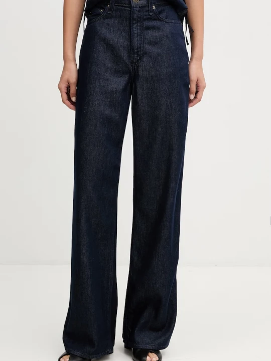 Zdjęcie produktu rag & bone jeansy wide leg damskie Logan granatowy