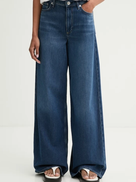 Zdjęcie produktu rag & bone jeansy wide leg damskie Sofie niebieski