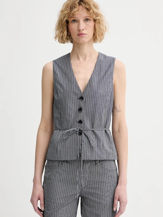 Zdjęcie produktu rag & bone kamizelka jednorzędowa damska bawełniana Paulette szary