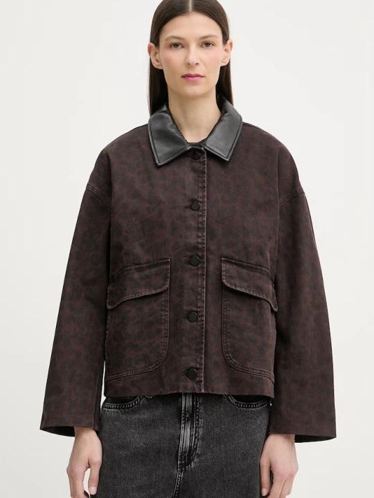 Zdjęcie produktu rag & bone kurtka jeansowa damska bawełniana Natalia brązowy