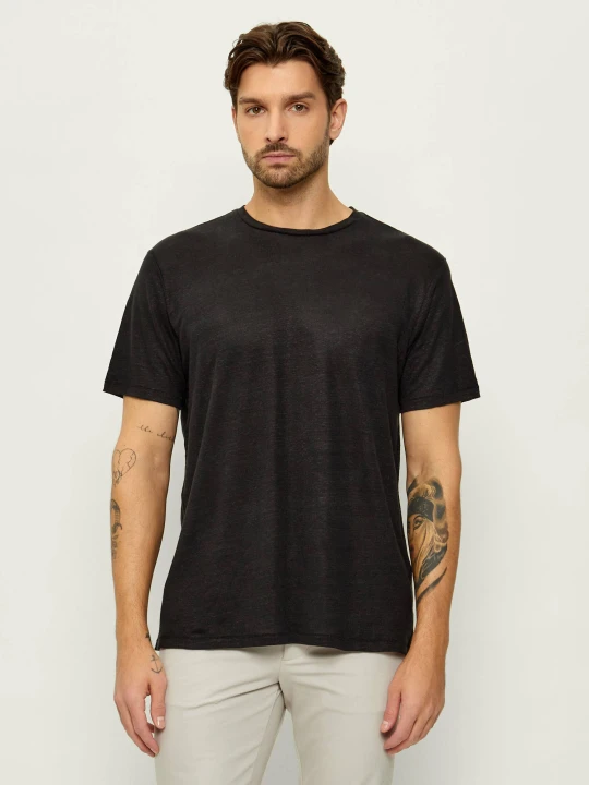 Zdjęcie produktu Rag&Bone Lniany t-shirt | Classic fit rag & bone czarny