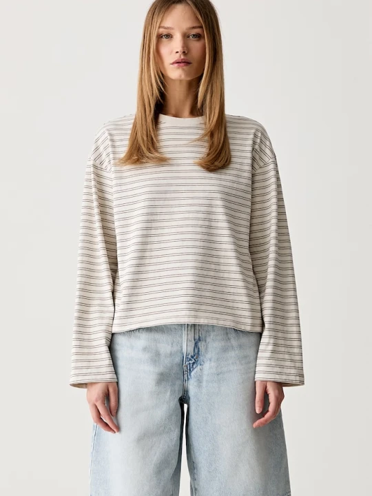 Zdjęcie produktu rag & bone longsleeve damski bawełniany Kelly beżowy