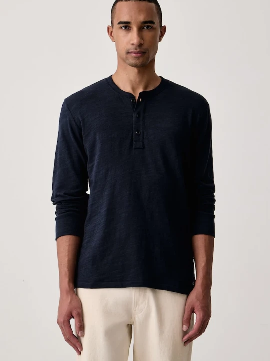 Zdjęcie produktu rag & bone longsleeve męski bawełniany granatowy