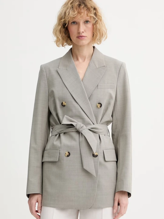 Zdjęcie produktu rag & bone marynarka dwurzędowa damska z wełną Virginia szary