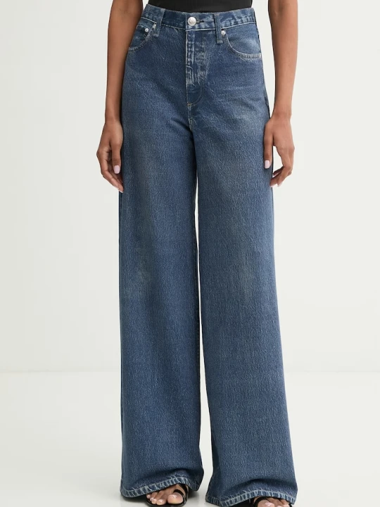 Zdjęcie produktu Rag & Bone spodnie damskie bawełniane niebieski