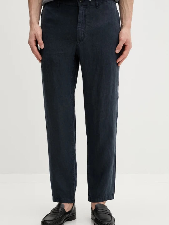 Zdjęcie produktu rag & bone spodnie męskie lniane granatowy