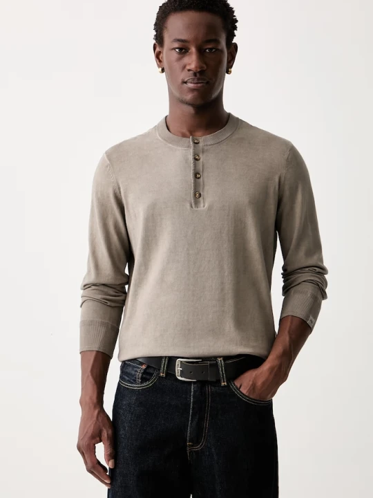 Zdjęcie produktu Rag & Bone sweter męski bawełniany beżowy