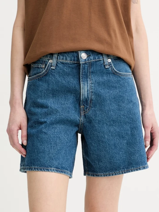 Zdjęcie produktu rag & bone szorty damskie bawełniane Kaia niebieski