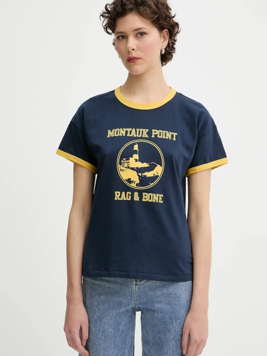 Zdjęcie produktu Rag & Bone t-shirt bawełniany granatowy