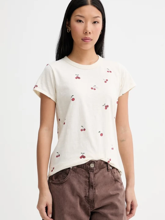 Zdjęcie produktu rag & bone T-shirt damski bawełniany beżowy