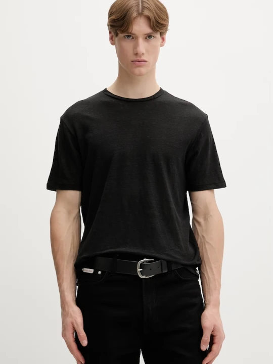 Zdjęcie produktu rag & bone T-shirt męski lniany czarny