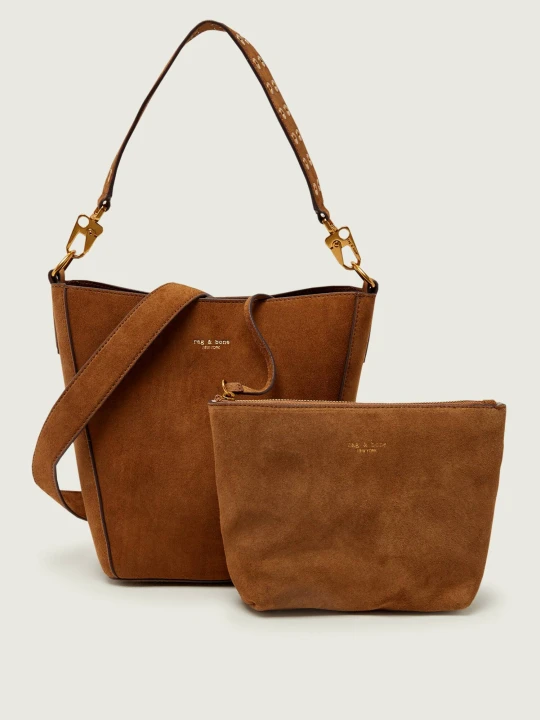 Zdjęcie produktu Rag&Bone Torebka na ramię + saszetka PARKER | zamsz rag & bone brązowy