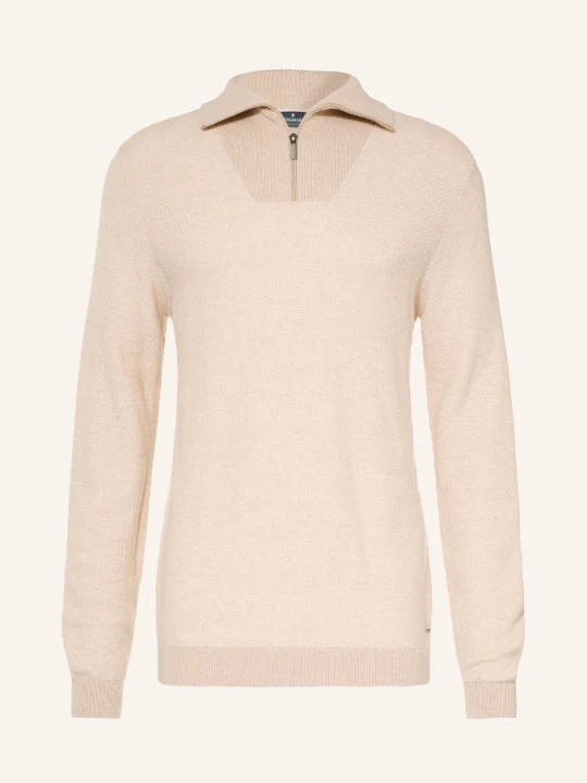 Zdjęcie produktu Ragman Sweter Typu Troyer Z Dzianiny Piqué beige