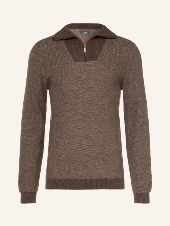 Zdjęcie produktu Ragman Sweter Typu Troyer Z Dzianiny Piqué braun CIEMNOBRĄZOWY