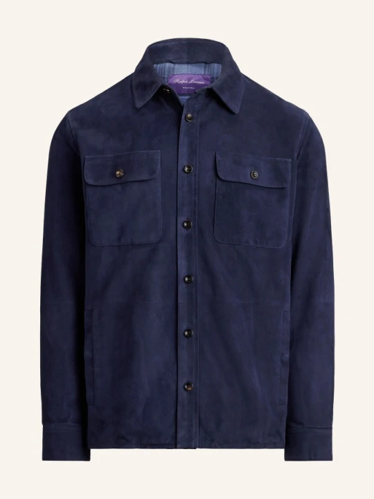 Zdjęcie produktu Ralph Lauren Purple Label Skórzany Płaszcz Wierzchni blau GRANATOWY