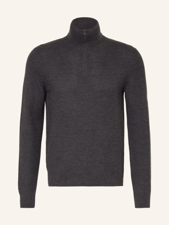 Zdjęcie produktu Ralph Lauren Purple Label Sweter Typu Troyer Z Piki grau CZIEMNOSZARY