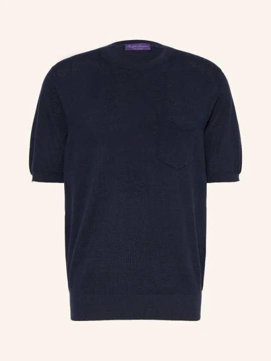 Zdjęcie produktu Ralph Lauren Purple Label Sweter Z Dzianiny Z Dodatkiem Jedwabiu blau GRANATOWY