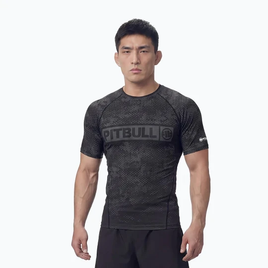 Zdjęcie produktu Rashguard męski Pitbull Hex Camo Hilltop Rashguard olive Zielony