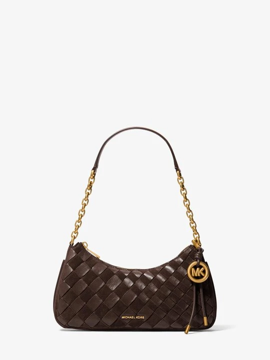 Zdjęcie produktu Ręcznie pleciona średnia torebka Nolita ze skóry z łańcuszkiem Michael Kors CZEKOLADOWY (Brązowy)