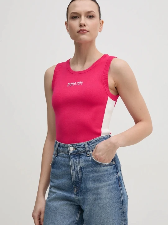 Zdjęcie produktu Red Bull Racing x Pepe Jeans kamizelka KNIT LOGO TANK różowy