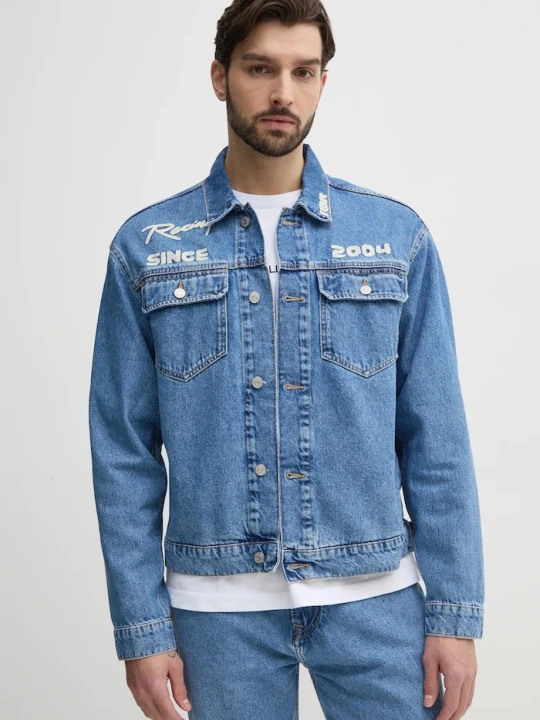 Zdjęcie produktu Red Bull Racing x Pepe Jeans kurtka jeansowa PRINTED RACE JACKET niebieski