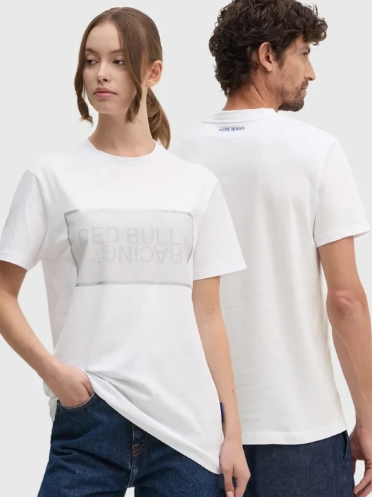 Zdjęcie produktu Red Bull Racing x Pepe Jeans t-shirt bawełniany biały