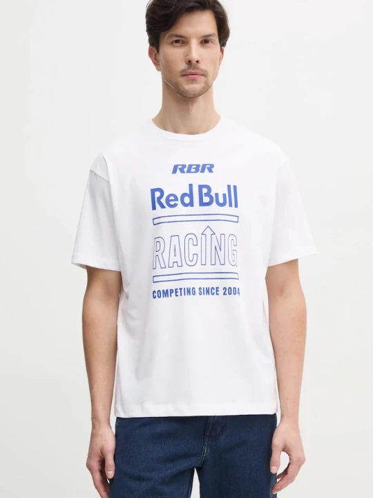 Zdjęcie produktu Red Bull Racing x Pepe Jeans t-shirt bawełniany RACING HISTORY TEE biały