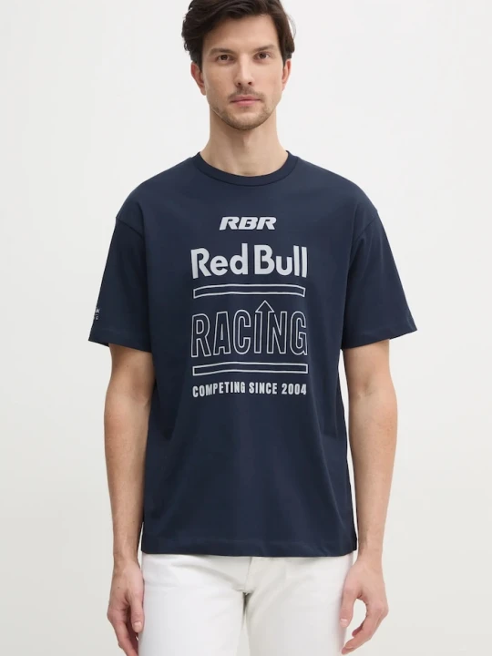 Zdjęcie produktu Red Bull Racing x Pepe Jeans t-shirt bawełniany RACING HISTORY TEE granatowy