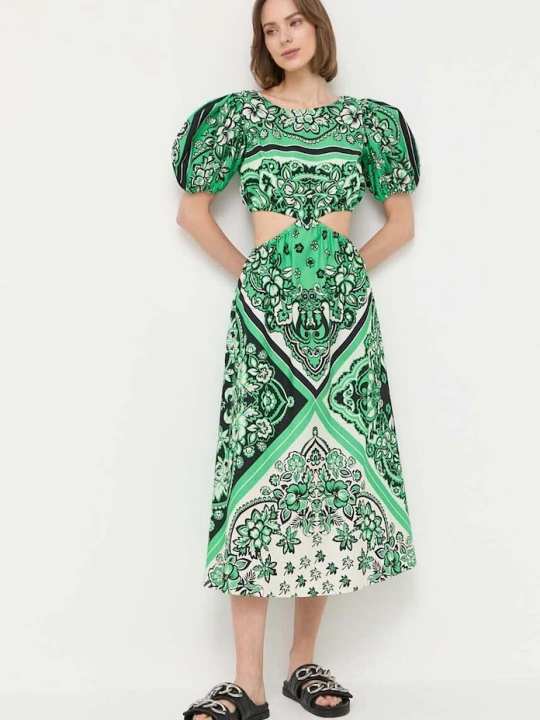 Zdjęcie produktu Red Valentino sukienka bawełniana zielony