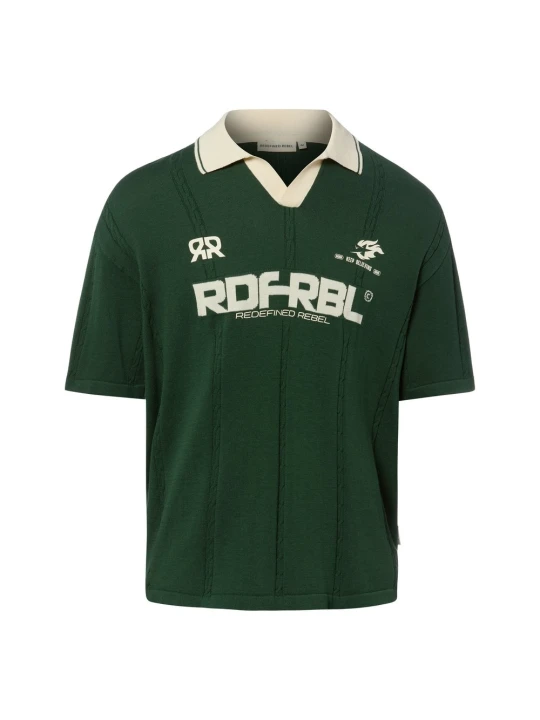 Zdjęcie produktu Redefined Rebel koszulka polo z dzianiny - RREric Mężczyźni Bawełna zielony