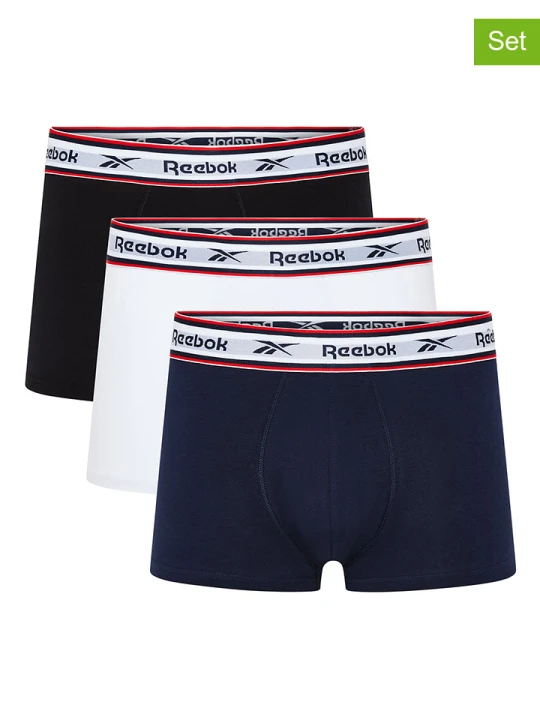 Zdjęcie produktu Reebok Bokserki (3 pary) "Barlow" w kolorze granatowym, białym i czarnym rozmiar: S