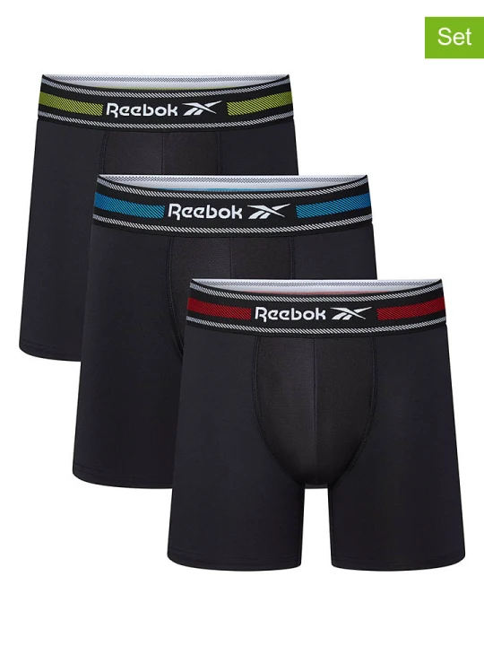 Zdjęcie produktu Reebok Bokserki (3 pary) "Roscoe" w kolorze czarnym rozmiar: XL