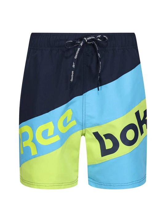 Zdjęcie produktu Reebok Szorty kąpielowe "Ryan" w kolorze granatowo-turkusowym rozmiar: L