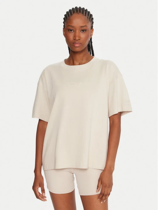 Zdjęcie produktu Reebok T-Shirt RK25315CCW Beżowy Regular Fit
