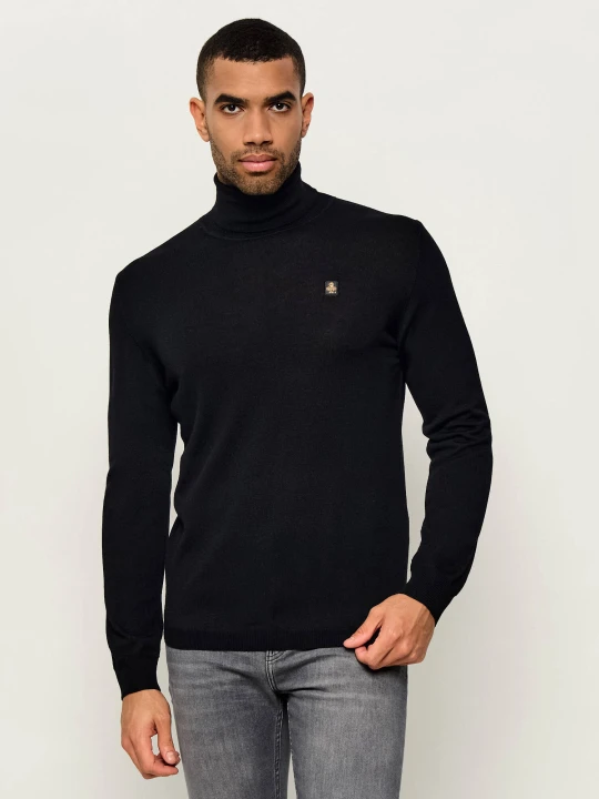 Zdjęcie produktu RefrigiWear Wełniany golf Barron | Regular Fit czarny