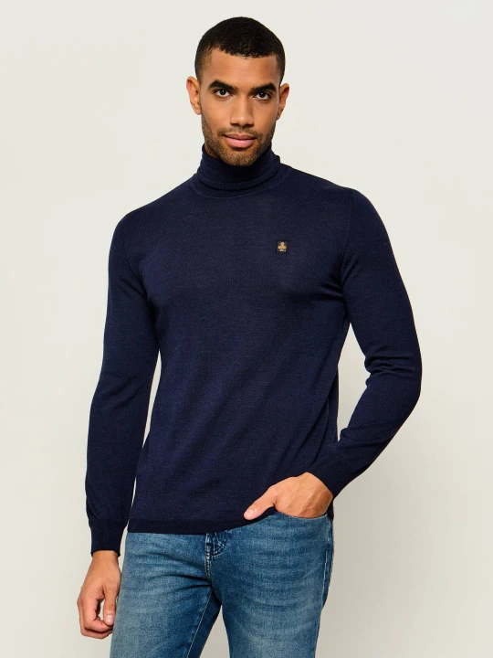 Zdjęcie produktu RefrigiWear Wełniany golf Barron | Regular Fit granatowy