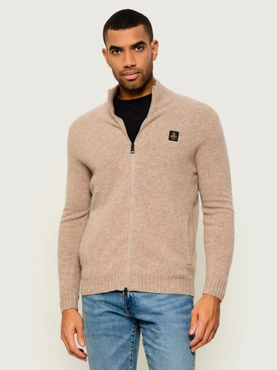 Zdjęcie produktu RefrigiWear Wełniany sweter Spencer | Regular Fit beżowy
