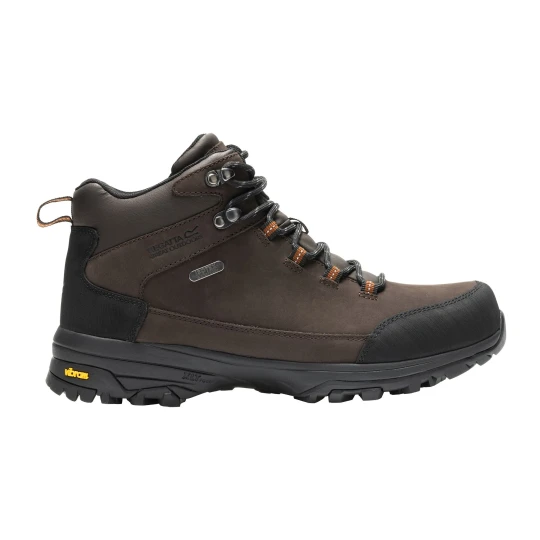 Zdjęcie produktu Regatta Buty męskie trekkingowe wysokie z membraną Burrell Leather II Vibram Brązowy
