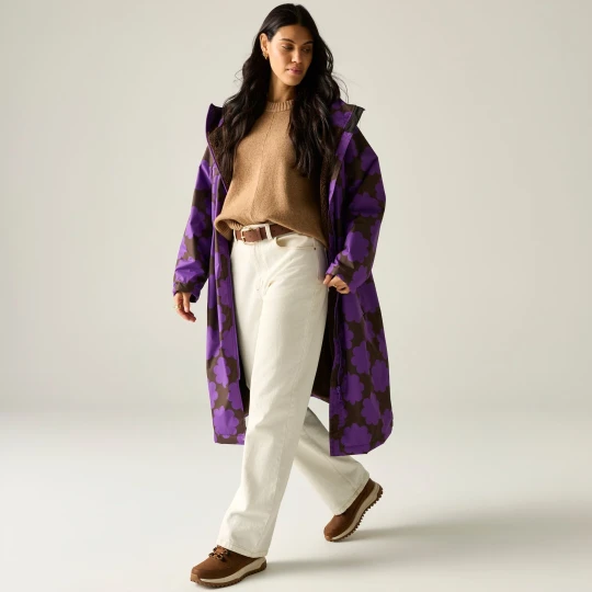 Zdjęcie produktu Regatta Orla Kiely Płaszcz do przebierania damski wodoodporny Changing Robe Fioletowy