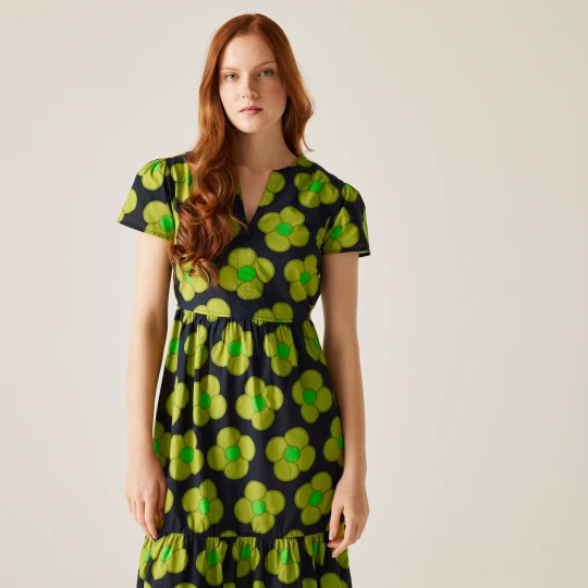 Zdjęcie produktu Regatta Orla Kiely Sukienka damska Tiered Midi Zielony