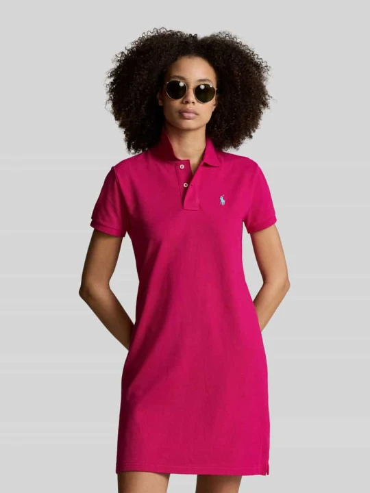 Zdjęcie produktu Sukienka mini z wyhaftowanym logo model 'Polo' Polo Ralph Lauren Mocnoróżowy
