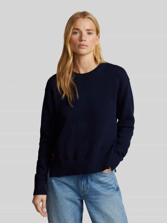 Zdjęcie produktu Regular Fit sweter dzianinowy z czystej bawełny Polo Ralph Lauren Granatowy