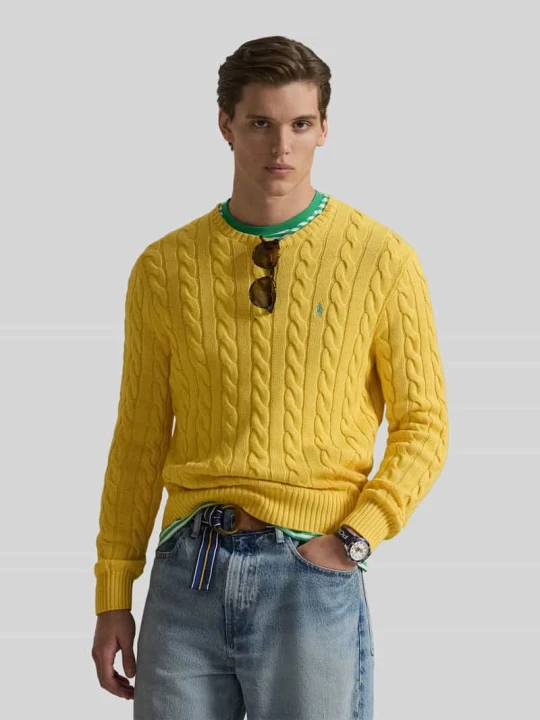 Zdjęcie produktu Regular Fit sweter dzianinowy z czystej bawełny Polo Ralph Lauren Żółty