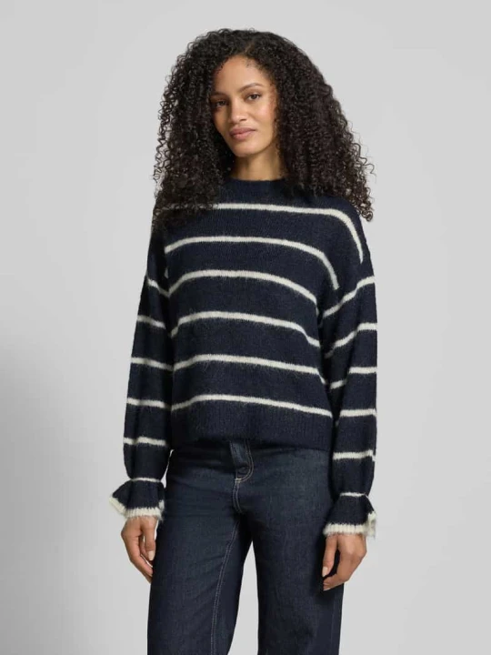 Zdjęcie produktu Regular Fit sweter o wyglądzie dzianiny Zero Granatowy